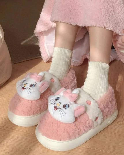 Mary Cat Plush Slippers