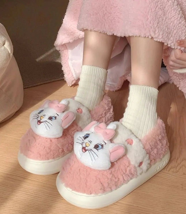 Mary Cat Plush Slippers