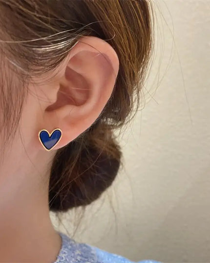 Heart Blue Acrylic Earrings