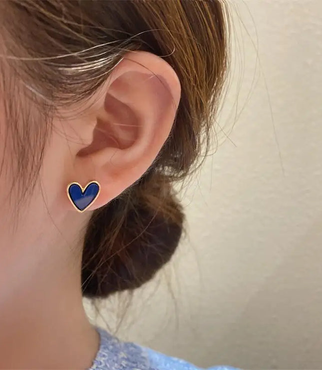 Heart Blue Acrylic Earrings