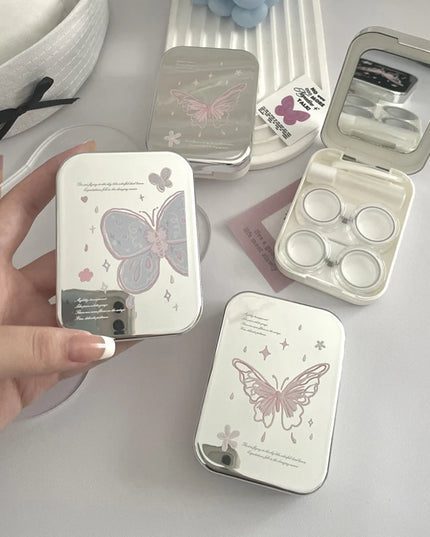 Metallic Butterfly Contact Lens Case Kit