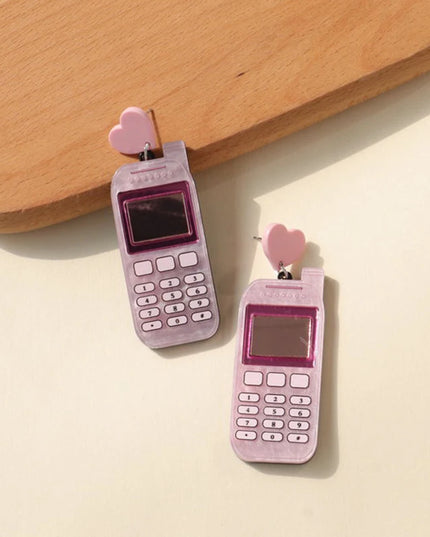 Pink Phone Earrings