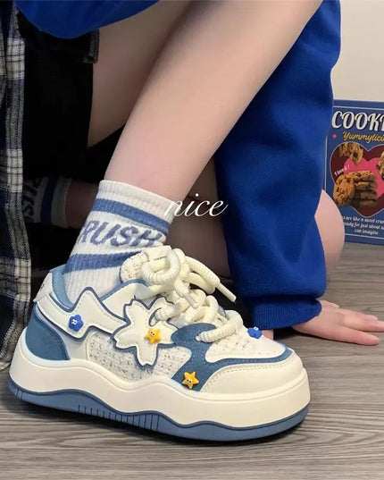 Blue Daisy Sneakers