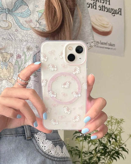 Pink Dog Phone Case + Cardholder