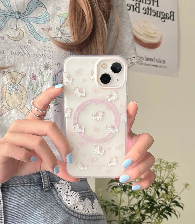 Pink Dog Phone Case + Cardholder