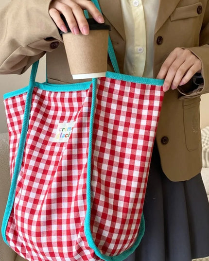 Colorful Plaid Tote