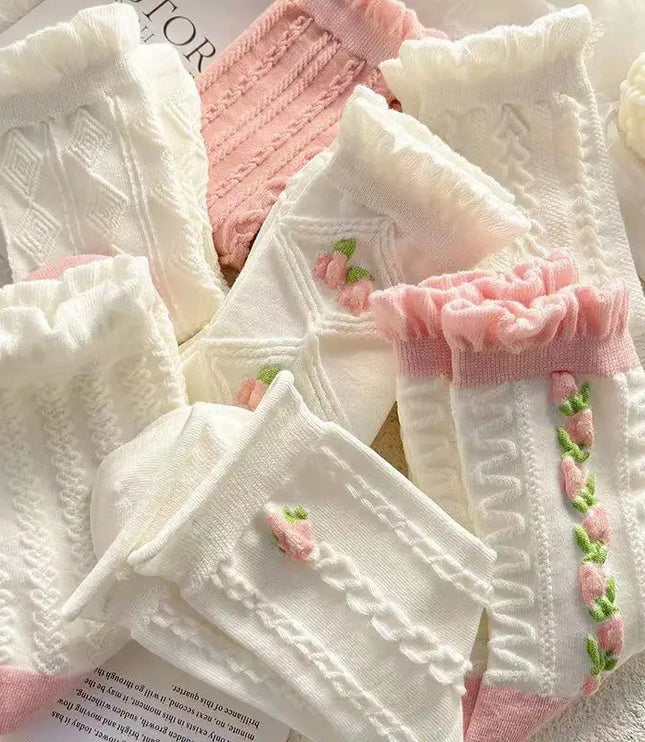 5Pairs Lolita Ruffled Socks