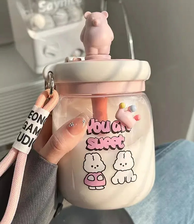 Jumbo Bottle/Cup With Straw