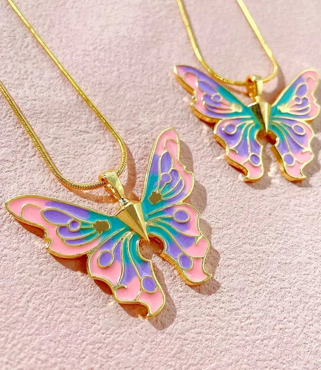 Barbie Pearl Butterfly Necklace