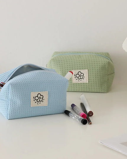 Waffle Plaid Pencil Case