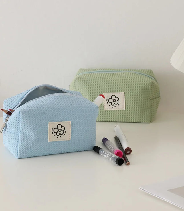 Waffle Plaid Pencil Case