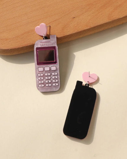 Pink Phone Earrings