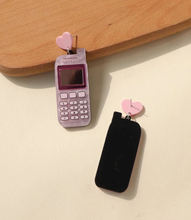 Pink Phone Earrings