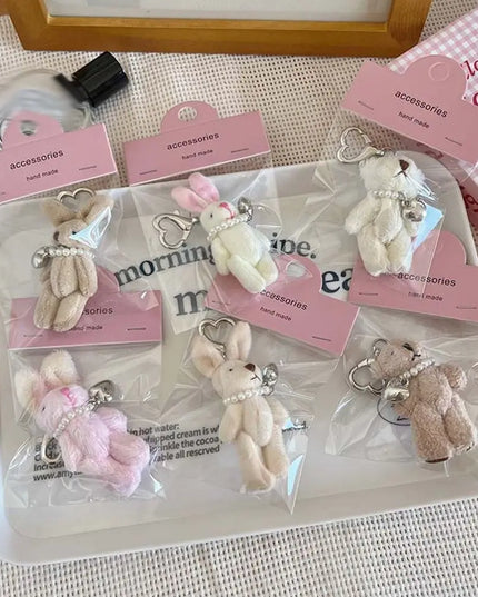 Cute Animal Heart Keychain