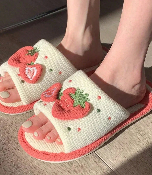 Strawberry Home Slippers