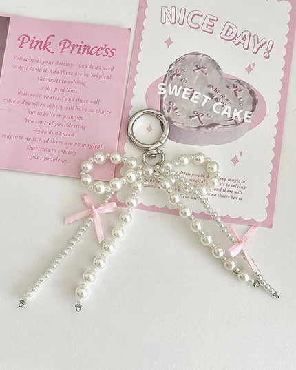 Y2K Pearl Bow Bag Charm