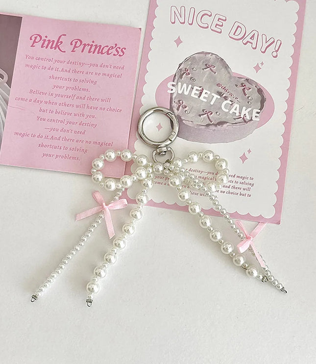 Y2K Pearl Bow Bag Charm