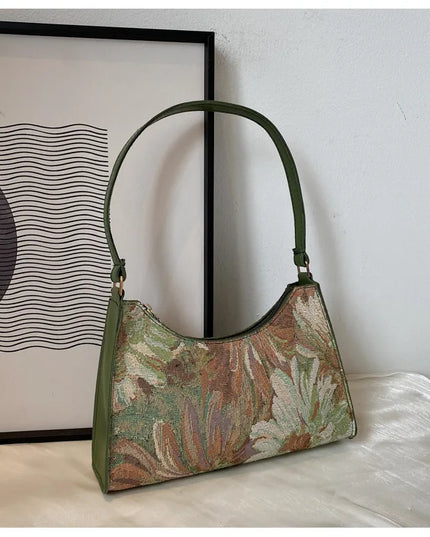 Painting Half Moon Handbag