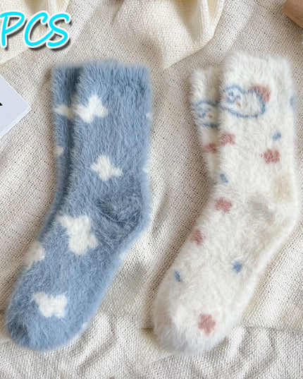 3Pairs Cute Fluffy Socks