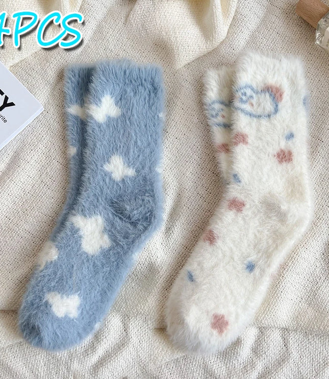 3Pairs Cute Fluffy Socks