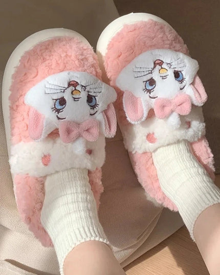 Mary Cat Plush Slippers