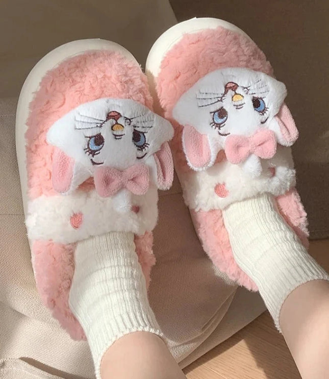 Mary Cat Plush Slippers