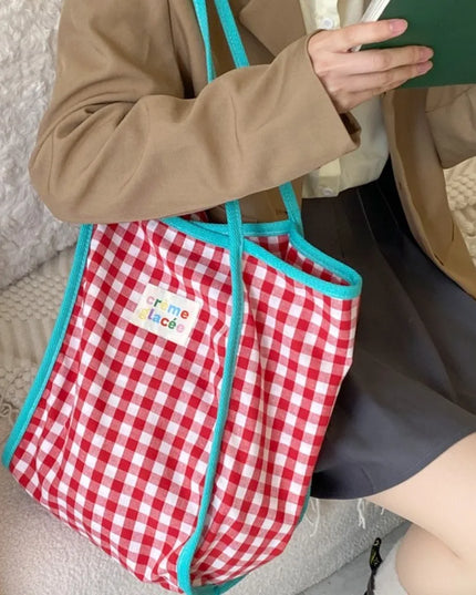 Colorful Plaid Tote