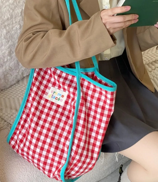 Colorful Plaid Tote