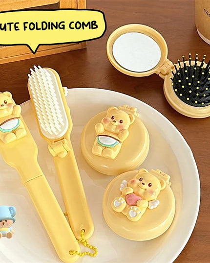 Mini Yellow Bear Pocker Mirror & Comb