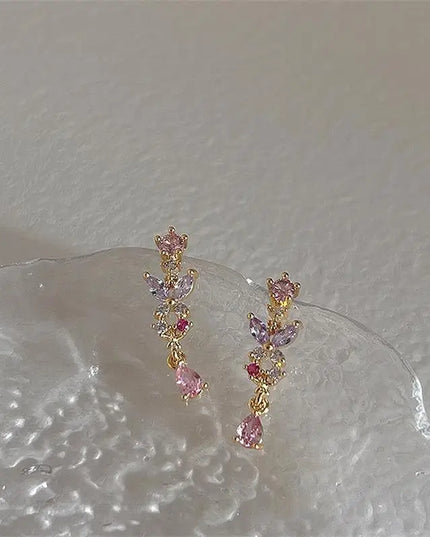 Crystal Butterfly Tassel Earring