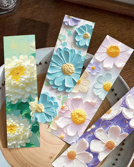 30Pcs Flower Painting Bookmark