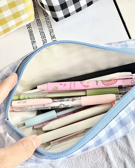 Cherry Plaid Pencil Case