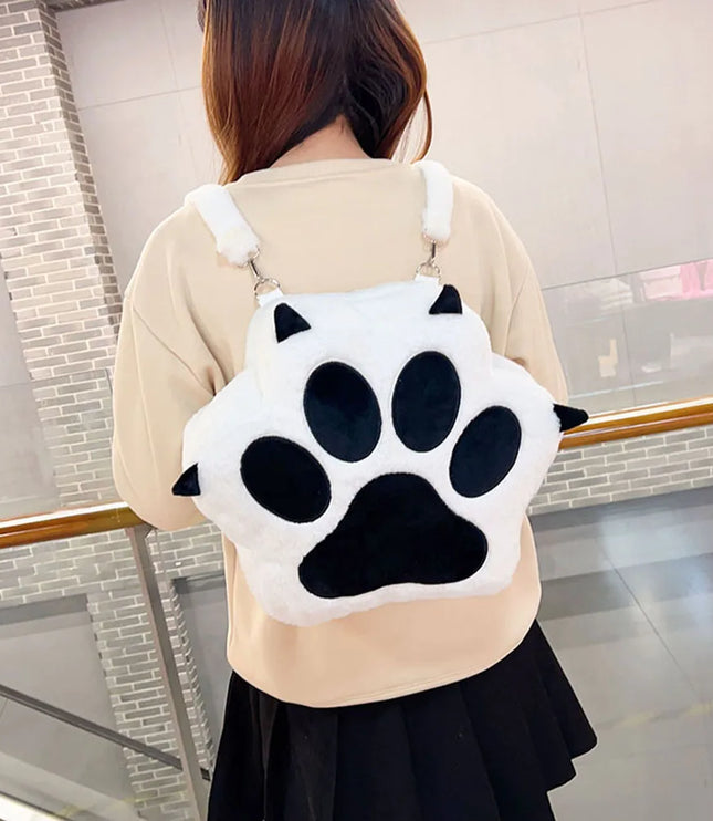 Cat Paw Plush Backpack