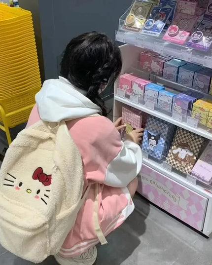 Hello Kitty Plush White Backpack