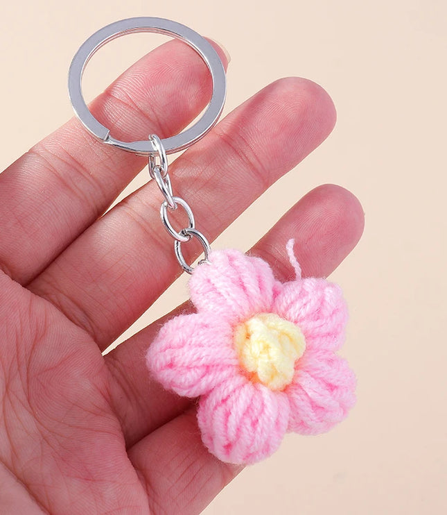 Crocheted Flower Bag Charm