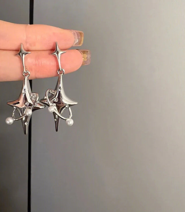 Y2K Pearly Star Earrings