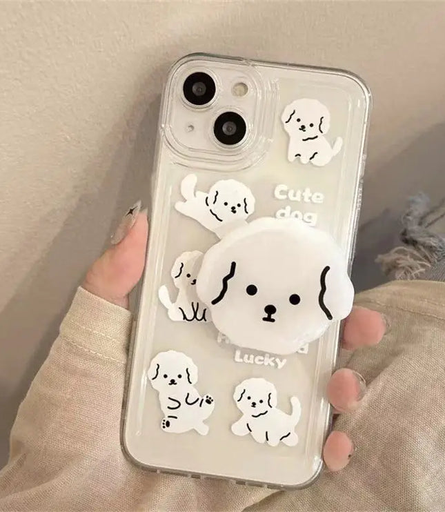 Puppy with Pop-Socket & Phone Case