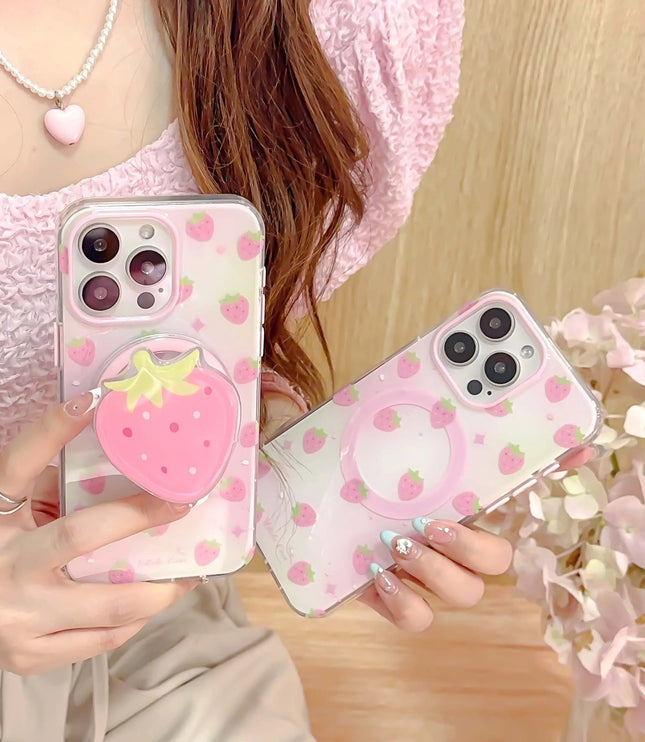 Pink Strawberry Phone Case