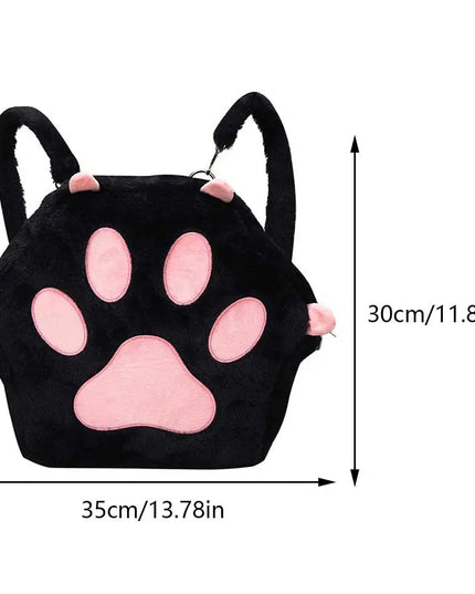 Cat Paw Plush Backpack