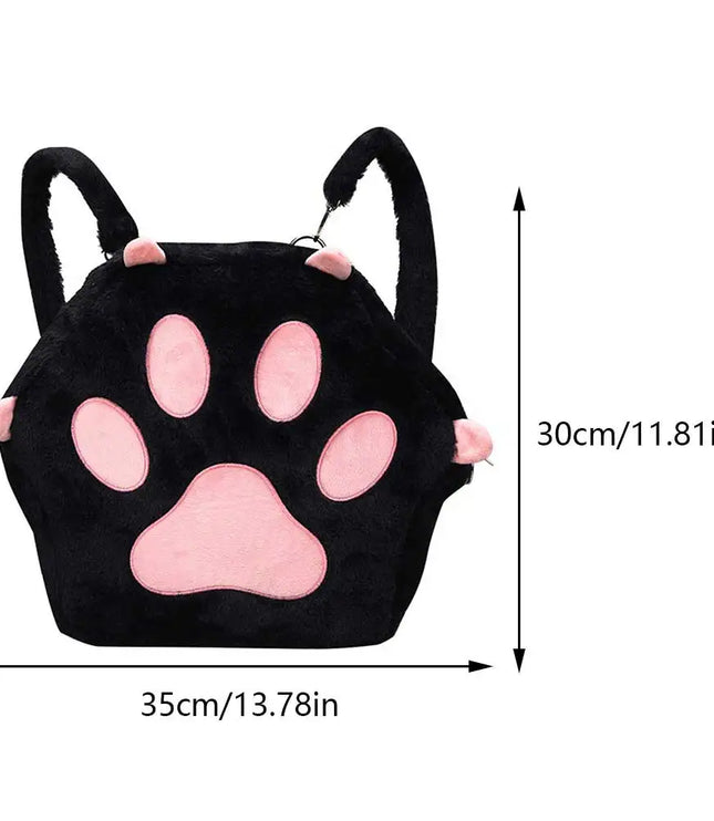 Cat Paw Plush Backpack