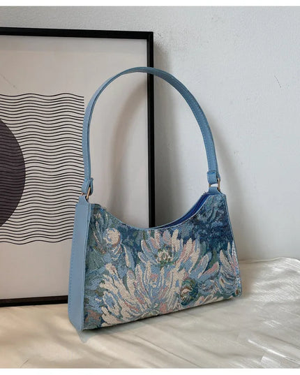 Painting Half Moon Handbag