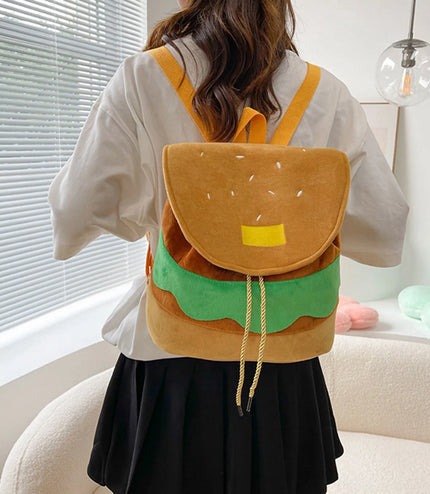 Hamburger Plush Backpack