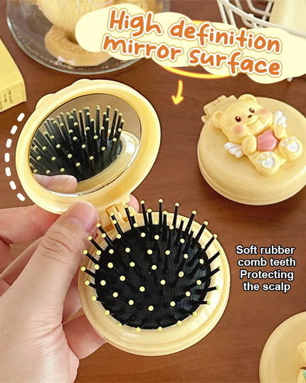 Mini Yellow Bear Pocker Mirror & Comb