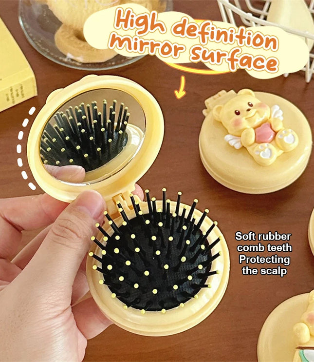 Mini Yellow Bear Pocker Mirror & Comb