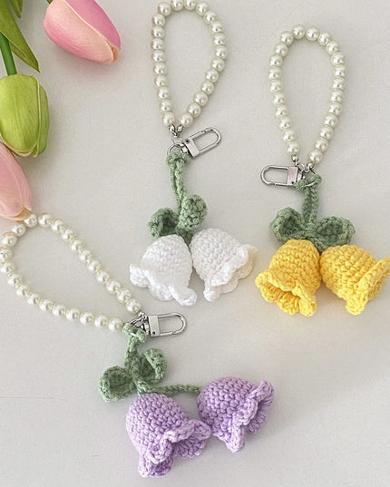 Crocheted Lily of The Valley Bag Charm