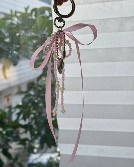 Bowknot and Pearl Keychain