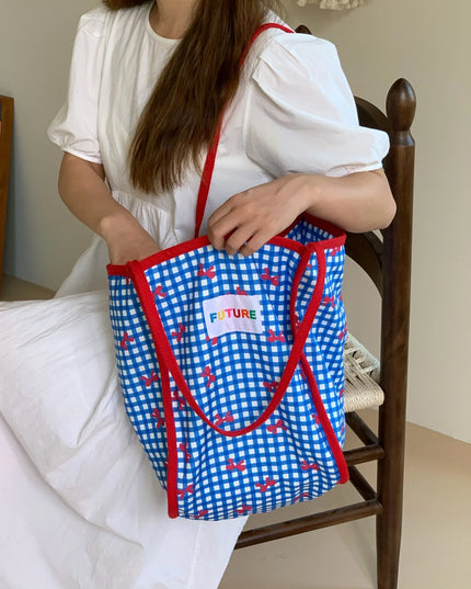 Plaid Prints Tote Bag