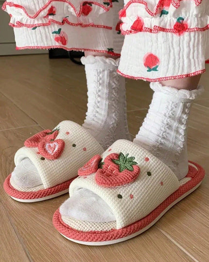 Strawberry Home Slippers