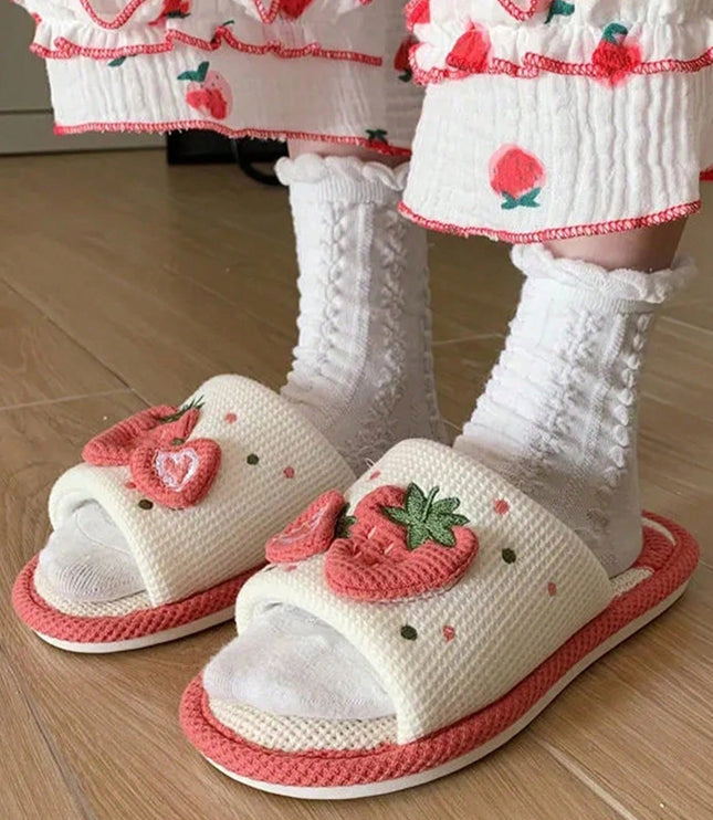 Strawberry Home Slippers