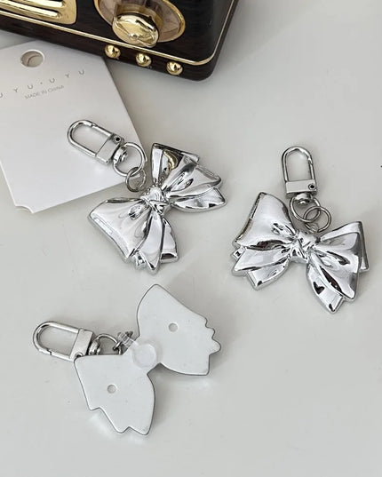 Silver Bow Bag Charm